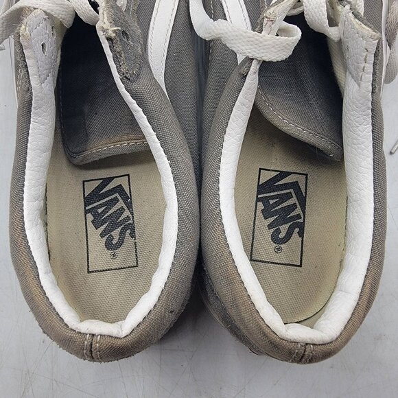 Vans Old Skool Mens 9.5 Gray White Sneaker Shoes Skate Casual Walking Outdoors - Picture 6 of 13
